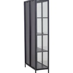 Herman Vitrineskab - Sort metal/glas - 80x40x180 cm