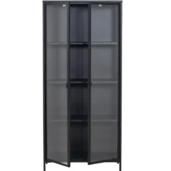 Herman Vitrineskab - Sort metal/glas - 80x40x180 cm