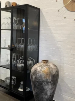 Herman Vitrineskab - Sort metal/glas - 80x40x180 cm