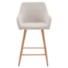 Jenna barstol - beige tekstil med armlæn 65 cm
