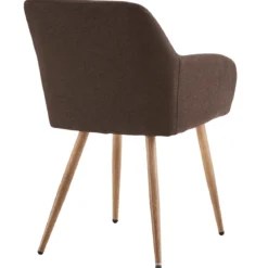 Jenna spisebordstol - brun tekstil med egelook