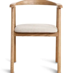 Jocelyn spisebordsstol i eg med beige stofsæde