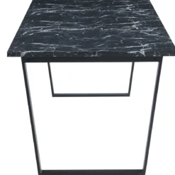Karl spisebord i mat sort med marmor look - 210 x 90 cm