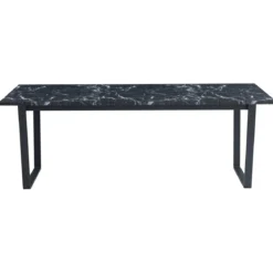 Karl spisebord i mat sort med marmor look - 210 x 90 cm