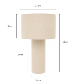 Mariah bordlampe med lampeskærm i linned 42 x 24 cm