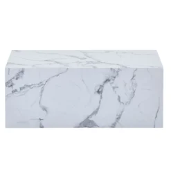 Maxine sofabord hvid marmor look 90x50 cm