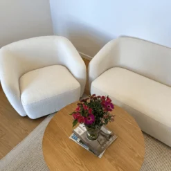 Melisa - 3 personers sofa i hvid boucle L: 220 x D: 84 x H: 66 cm