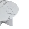 Mercy sofabord hvid marmor look Ø80 cm