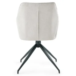 Minna Spisebordsstol - beige tekstil med drejefunktion 360 grader