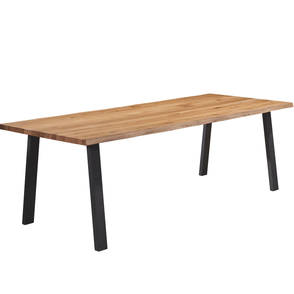 Molly plankebord - 200x95 cm - naturligt olieret eg med A-ben (Forberedt til tillægsplader)