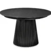 Monica rundt lamel spisebord i sort 120 cm