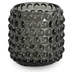 Nelly glas fyrfadsstage grå 8,5 cm