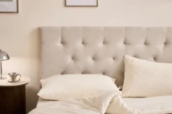 Nia sengegavl 180x63 cm i beige tekstil
