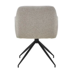 Ofelia Spisebordsstol - Beige Boucle Med Drejefunktion 360 Grader