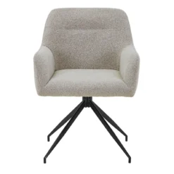 Ofelia Spisebordsstol - Beige Boucle Med Drejefunktion 360 Grader