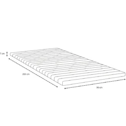 Premium Aksel hvid topmadras i memoryskum 90x200x7 cm