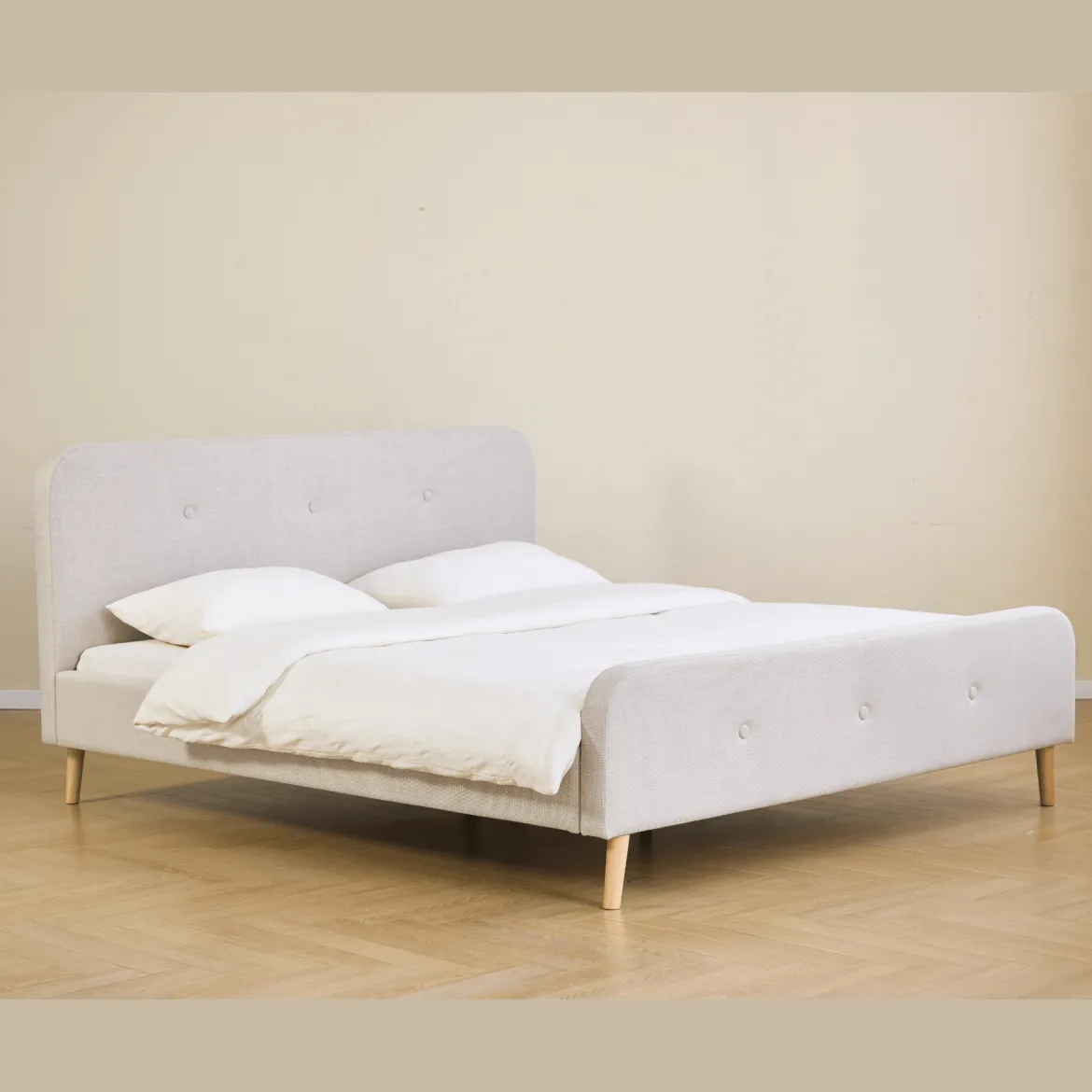 Premium Christian seng i beige 180x200 cm inkl. sengelameller og madrasser
