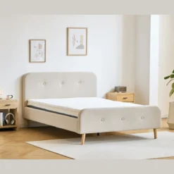 Premium Christian seng i beige 180x200 cm inkl. sengelameller og madrasser