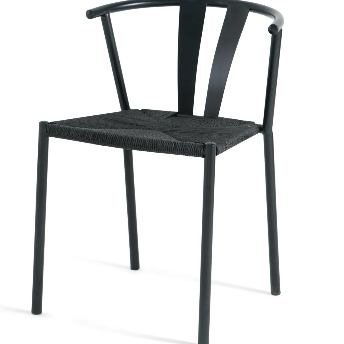 Shila spisebordsstol sort med flet i sort