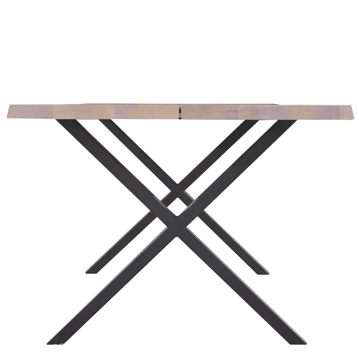 Susan plankebord - 300x95 cm - i hvidolieret eg med krydsben - (Forberedt til tillægsplader)