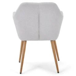 Vanessa spisebordsstol med armlæn - beige tekstil og egelook